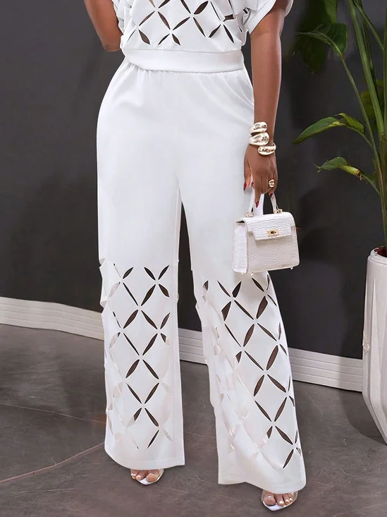 Casual Geometric Hollow Out Fashion Pants